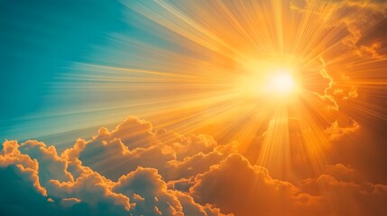 Beautiful cloudy sky with sunshine.
