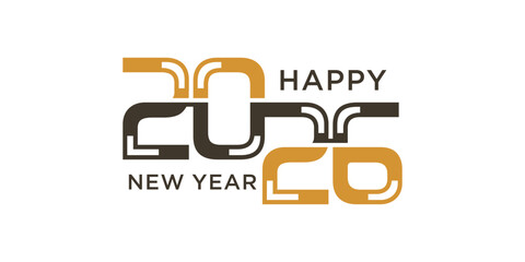Happy new year 2026 design text vector illustration. New year celebration concept