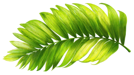 Vibrant Green Tropical Leaf Illustration with Detailed Texture