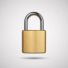 Fototapeta premium Gold Padlock: Security, Protection, and Privacy Concept; Clean Minimalist Style.