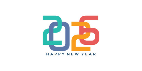 Happy new year 2026 design text vector illustration. New year celebration concept