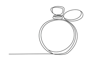 Continuous One-Line Vector Drawing of a Perfume Bottle for Beauty and Scent. Editable Stroke.