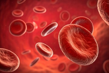 Red blood cells in motion, 3d rendered illustration of blood cells