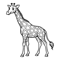 Artistic outline of a majestic giraffe showing distinctive spotted pattern and long neck standing gracefully vector