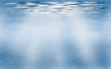 Sunlight rays piercing through ocean waves,viewed from below the surface.Illusustration in soft blue watercolor with fluid washes,light texture.For marine themes,calming backgrounds,coastal designs