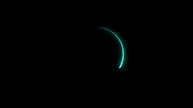 circle loading ber animation neon light on black background.	
