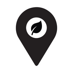 Plant Location Pin Vector Icon for Growth and Nature Design