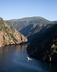 Views of the banks of the Sil Canyon in the Ribeira Sacra from the Souto Chao viewpoint (Galicia, Spain).