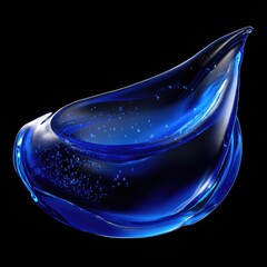 Blue liquid droplet, abstract, translucent