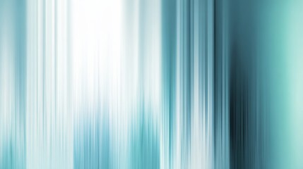 Obraz premium Abstract cyan to white gradient background with blurred vertical lines, minimal clean motion blur effect, modern design for banner, poster, or cover