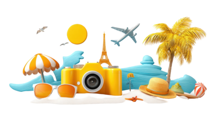 Vibrant vacation collage