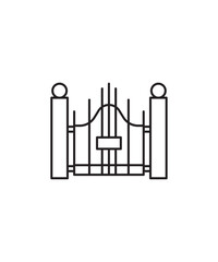 gate icon, vector best line icon.