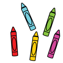 crayons Vector Icon for Art and Kids Education