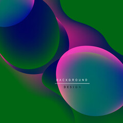 Abstract colorful shapes overlap. Vibrant gradients create modern design. Green dominates background, purple, pink accents present.