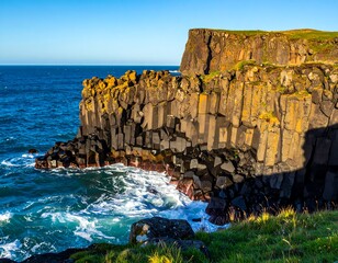 Dramatic coastal cliffs meet the sea