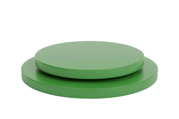 Two green circular platforms isolated on transparent background