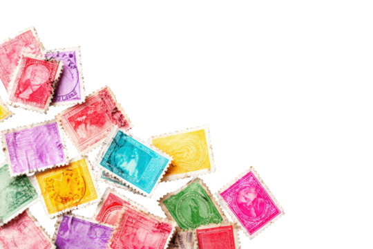 Assorted vintage postage stamps