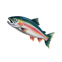 Fototapeta premium Rainbow trout swimming in clear water during a sunny day