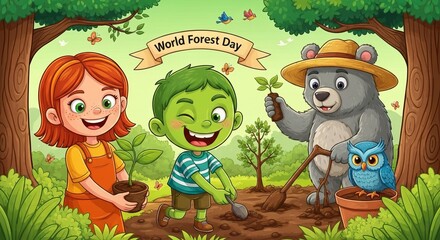 Celebrate World Forest Day with Kids in Lush Green Environment