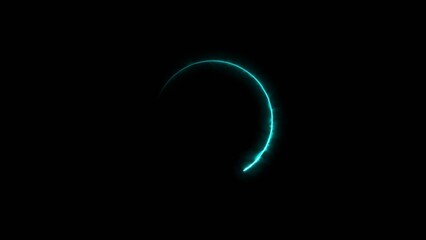 Naklejka premium circle loading ber 4k illustration neon light on black background. 
