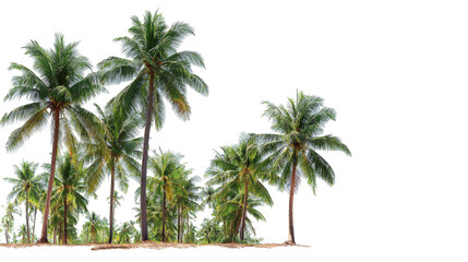 Lush tropical palm trees in a row