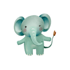 Watercolor elephant illustration exotic wildlife animal painting African safari art big mammal artistic hand drawn design