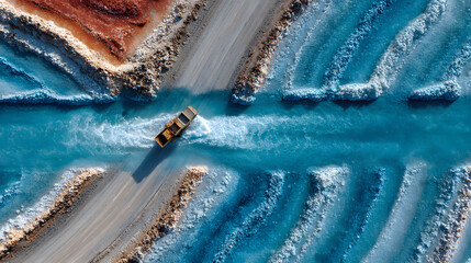 A bird's eye perspective o a lithium mining exploraton
