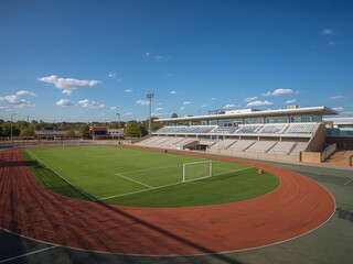 Football field and running track