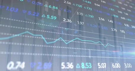 Animation of financial data processing and stock market - Powered by Adobe
