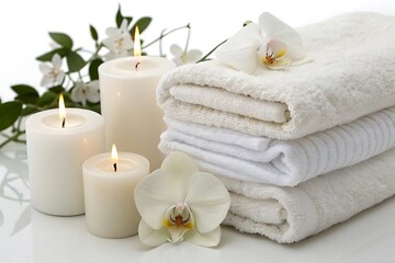 White towel is stacked on top of another white towel