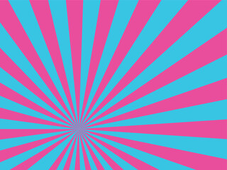 Retro Sunburst Pattern with Pink and Blue Rays.