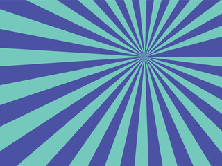 Abstract Sunburst Background with Radiating Purple and Teal Rays.
