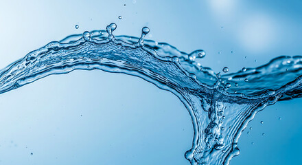 Clear Blue Water Splash with Droplets – High-Speed Motion Capture of Pure Liquid Wave