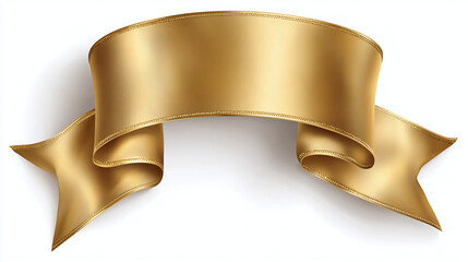Elegant golden ribbon banner with a rich, smooth texture and intricate detailing, perfect for adding a touch of luxury and sophistication to any design.