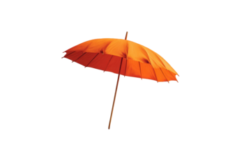 Orange parasol against black background