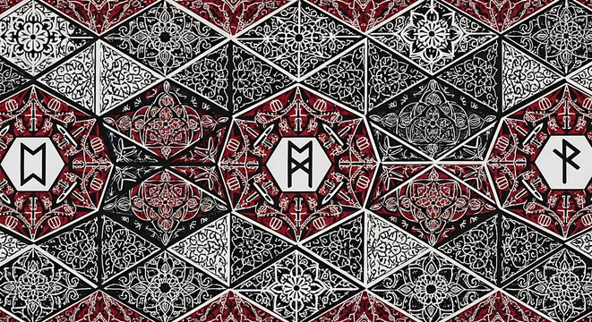 Nordic Rune Mandala Complex Pattern