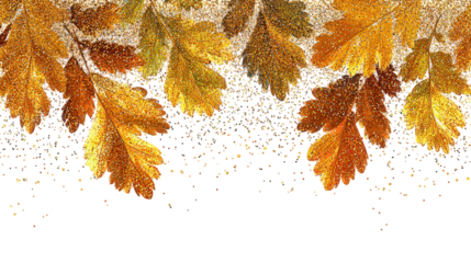 Golden And Brown Autumn Oak Leaves Background
