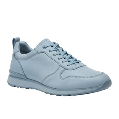 Light blue sneaker with lace-up design isolated on transparent background