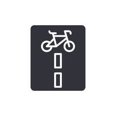 Cyclist Path Symbol Illustration Suggesting Bicycle Route And Lanes For Bike Safety