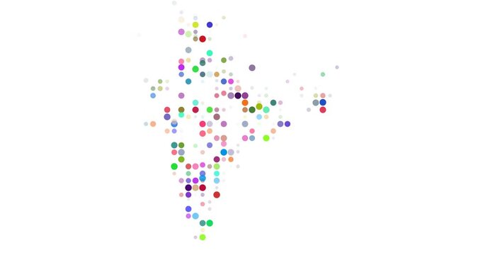 India map in abstract string art style