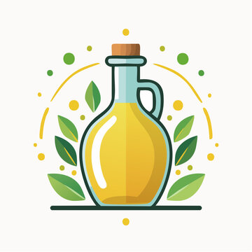 Ic&ocirc;ne vectorielle minimaliste d&rsquo;une bouteille d&rsquo;huile d&rsquo;olive