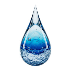 Obraz premium Refreshing Water Drop Close Up Image Clear Blue Liquid Droplet Isolated on Black Background