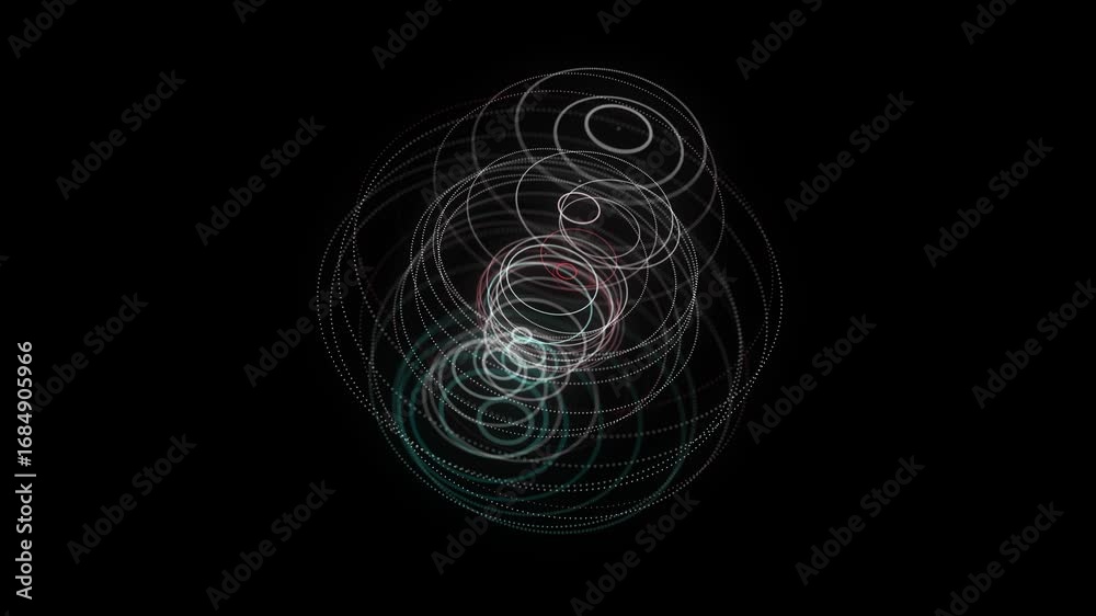 Wall mural futuristic colors sphere of particles and lines. network connection big data. abstract technology ba