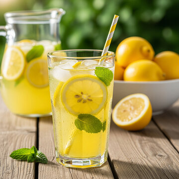 Refreshing Summer Lemonade Drink Outdoor