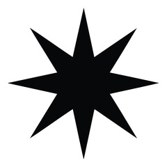 Bold Eight-Point Star Icon for Winter and Holiday Themes