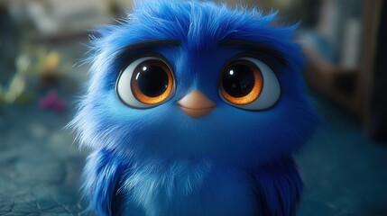 Obraz premium Illustration of a Cute Blue - Feathered Bird