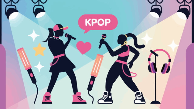 K-Pop Girl Groups Performing on Stage