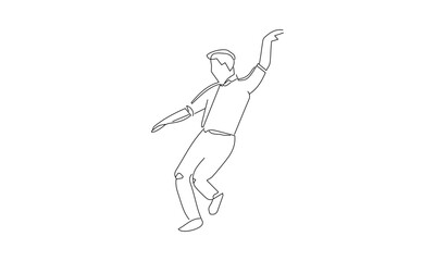 Dancing Silhouette Line Art – Minimalist Movement Illustration
