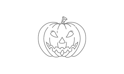 Jack-o'-Lantern Coloring Page – Halloween Pumpkin Outline Drawing for Festive Fun