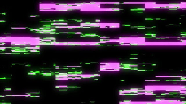 Hacked computer screen with glitch effect. Error templates with distortion lines. Abstract digital background with colored noise waves. 3D rendering.